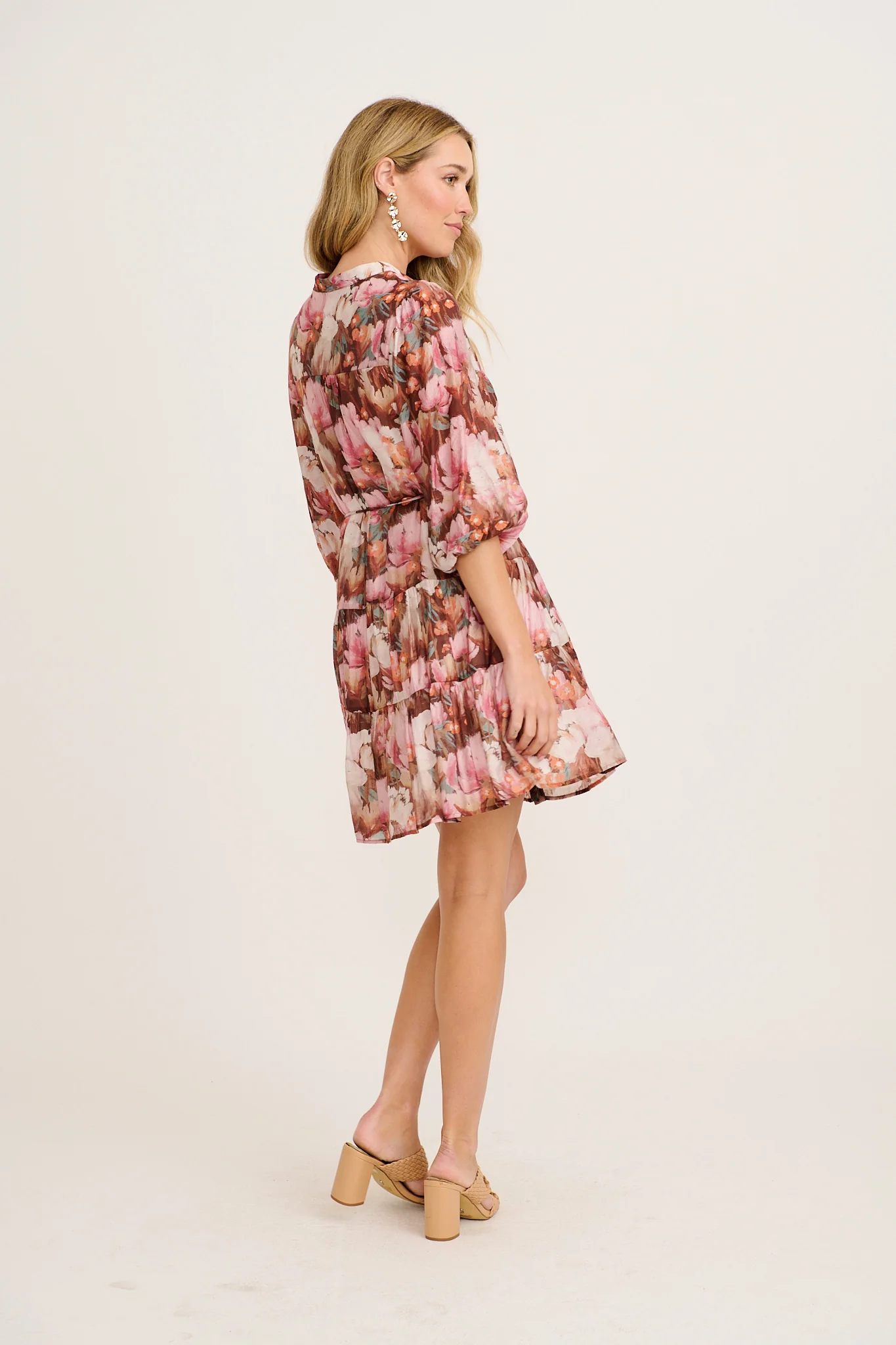 Clarine Dress in Multi Pink and Wine Floral - Image 4