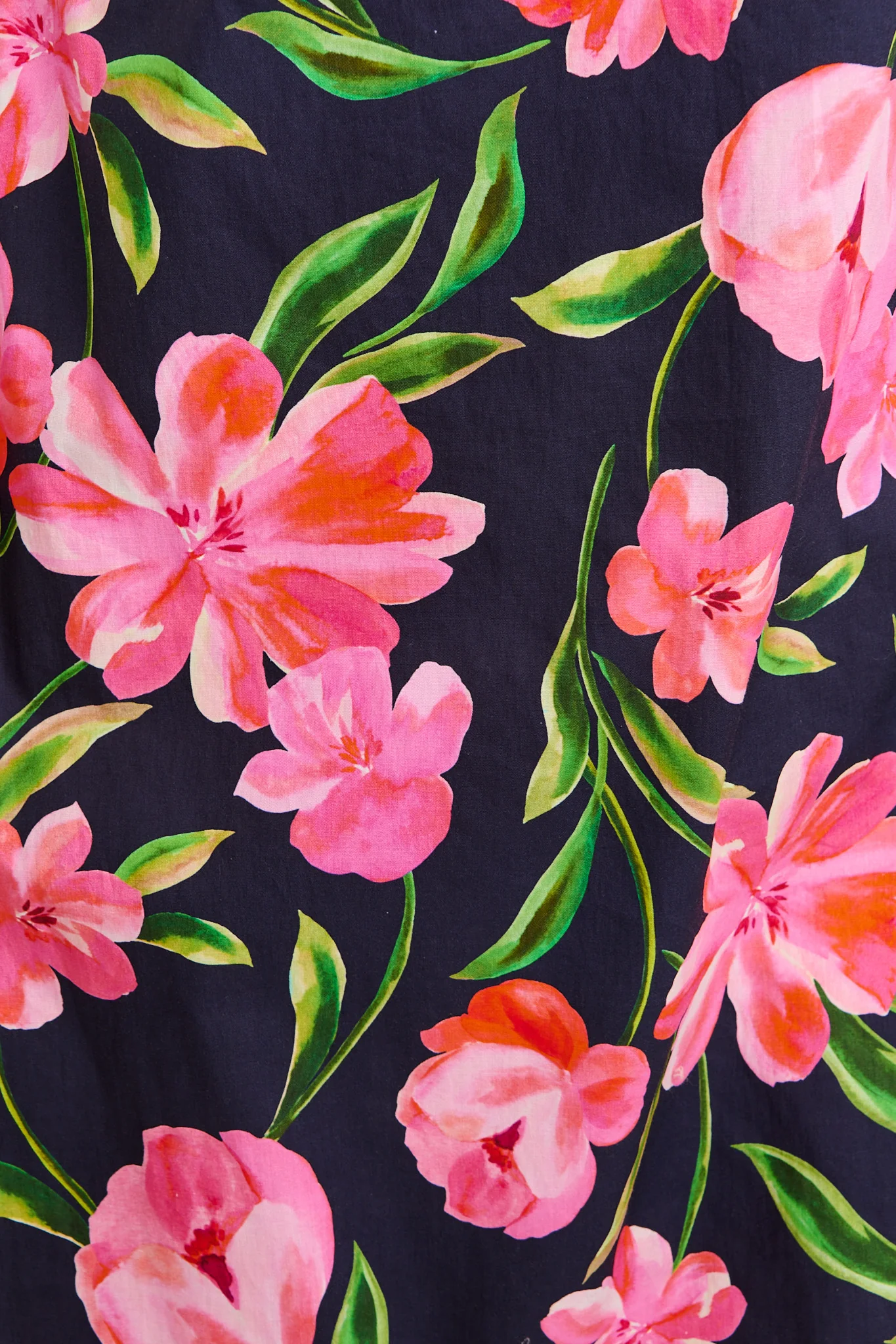Cosmala Dress in Navy With Pink Floral Cotton - Image 6