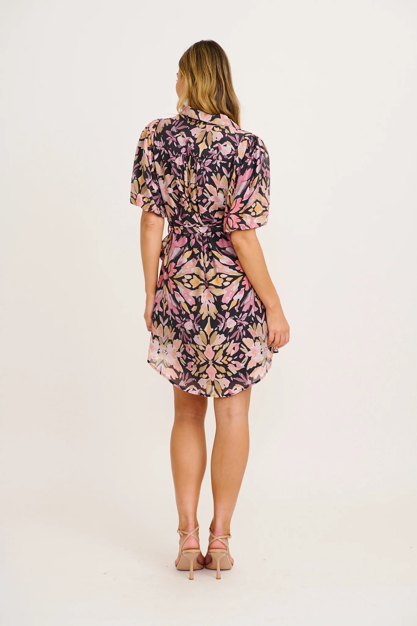 Daylight Loving Shirt Dress in Black Multi Floral - Image 4