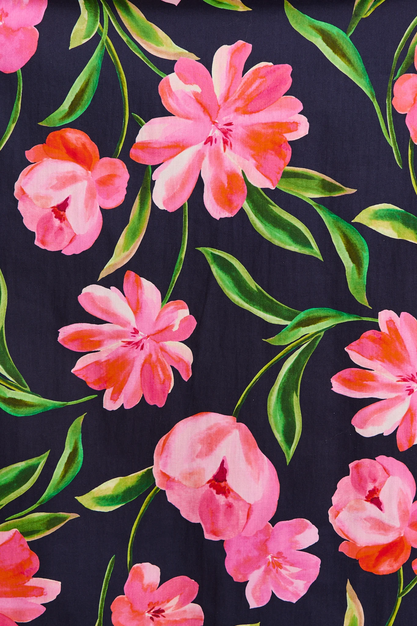 Rhaya Maxi Dress in Navy With Pink Floral Cotton - Image 6