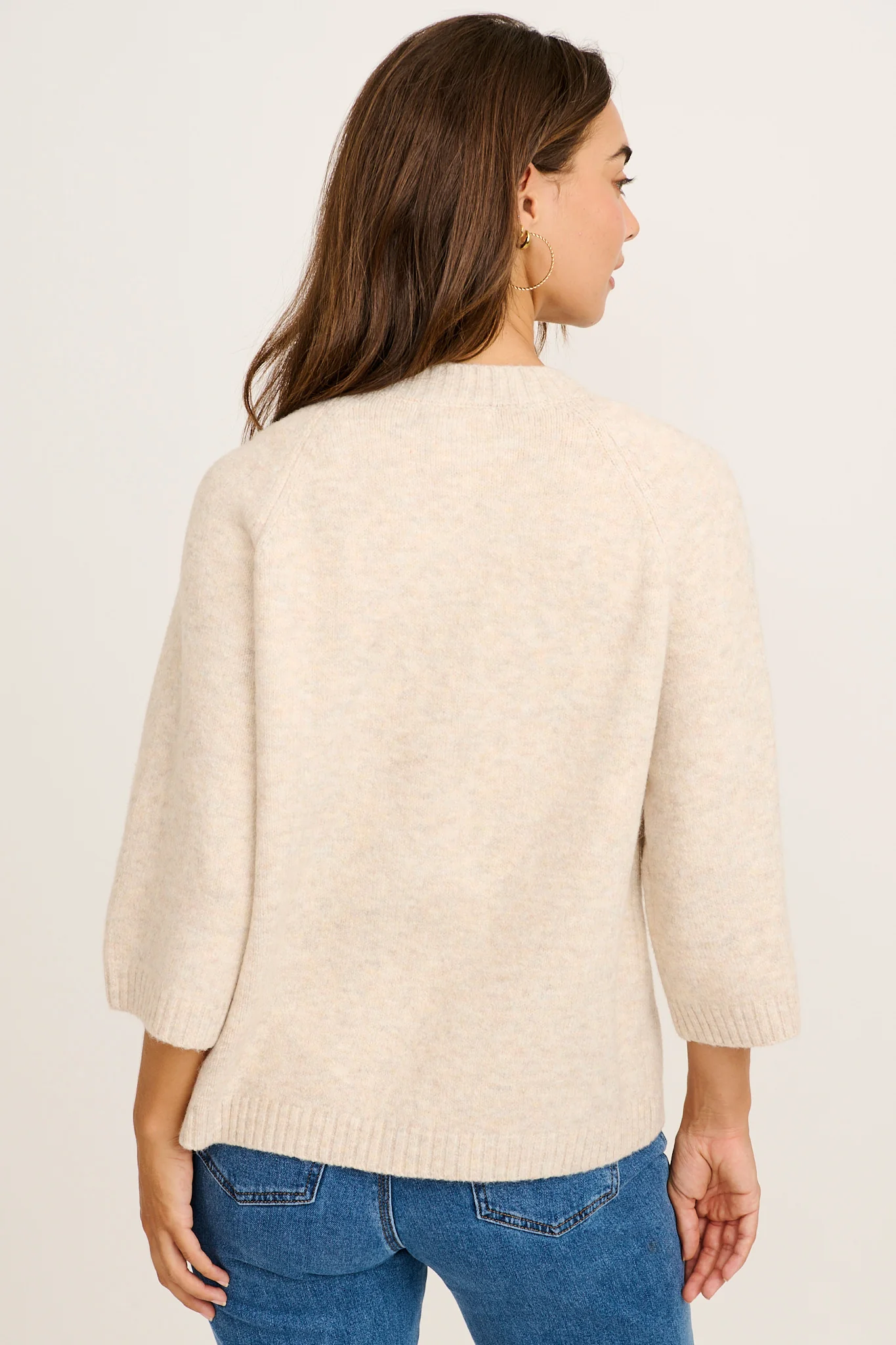 Timeless Comfort Knit Cardigan in Cream Wool Blend - Image 3